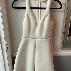 White Formal Deep V Dress